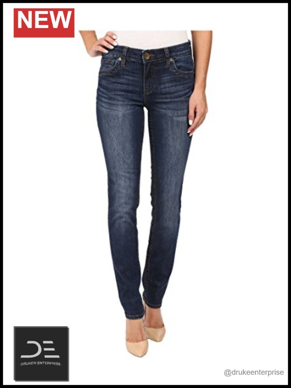 KUT from the Kloth Stevie Straight Leg Jeans High Rise Raw Hem